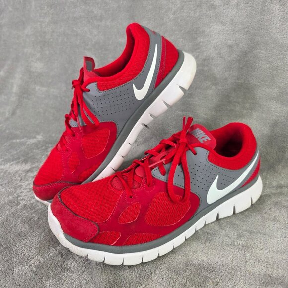 Mens Nike Flex 2012 Red & Gray Running Shoes Lightweight Mesh Size 10 - Picture 2 of 9